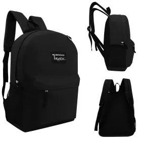 17" Kids Wholesale Backpacks In Black | Bulk Case of 24 Bookbags