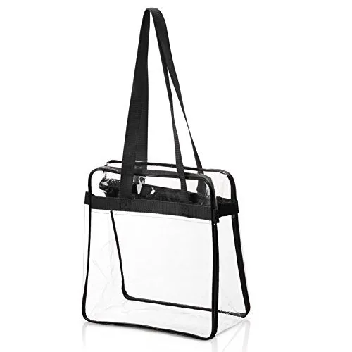 2 BAGS for LESS Clear Tote Stadium Approved with Handels And Zipper - 12x6x12