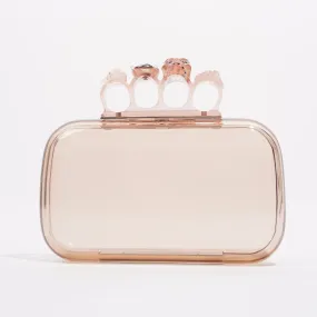 Alexander McQueen Womens Knuckle Clutch Transparent / Pink Acetate