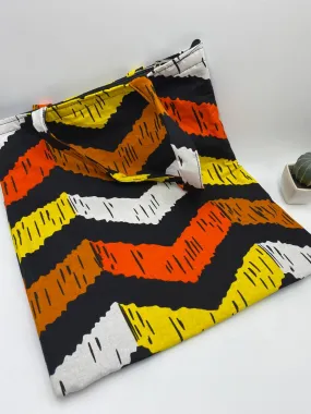 Alexis Yellow and Orange Multicolored Ankara African Print Tote Bag