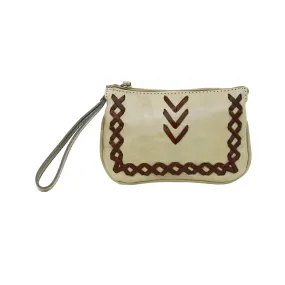 American West Womens Wood River Sand Leather Clutch Bag