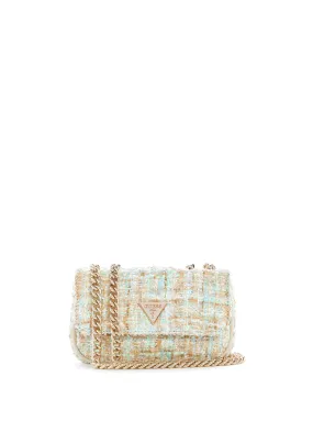 Aqua Spark Quilted Mini Crossbody Bag