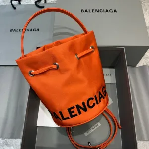 Balen Le Cagole Medium Bucket Bag In Orange, For Women,  Bags 11.8in/30cm