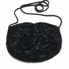 Black Beaded Shoulder Bag, Party and Prom Bag by Ooh La La