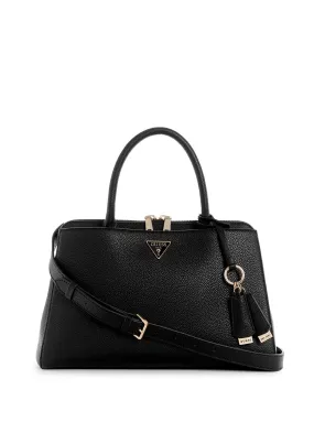 Emiliya Black Leather Girlfriend Satchel Bag