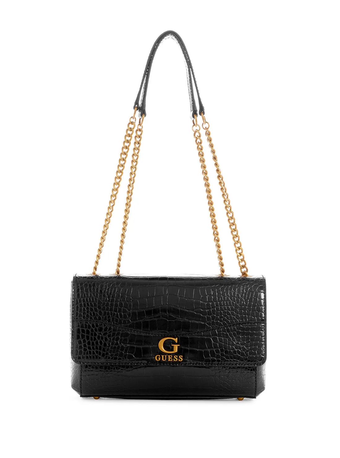 Black Nell Croco Crossbody Bag