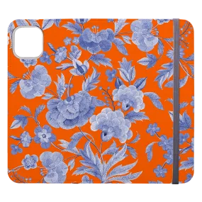 Blue Tapestry Orange Wallet case