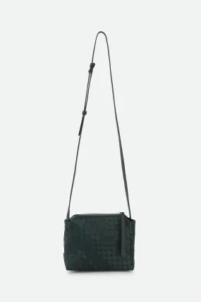 BRIDGET ITALIAN WOVEN CROSSBODY BAG IN GREEN