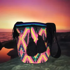 Charlie Handmade Crochet Wayuu Mochila Bag with Crystals