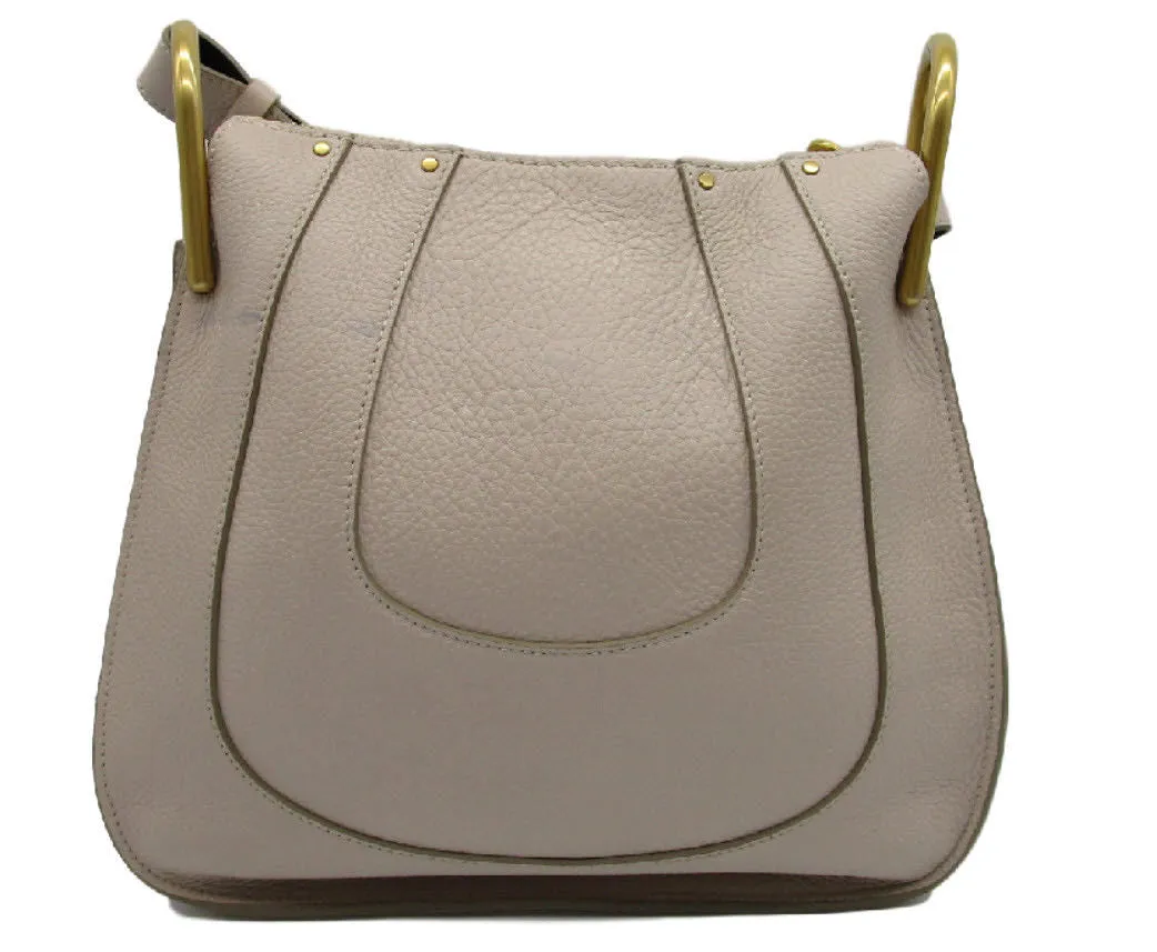 Chloe Small Hayley Ivory Beige Abstract White Leather Hobo Gold Hardware