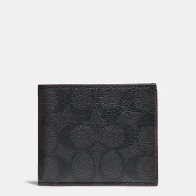 Coach 3-In-1 Wallet In Signature Canvas Men Wallet