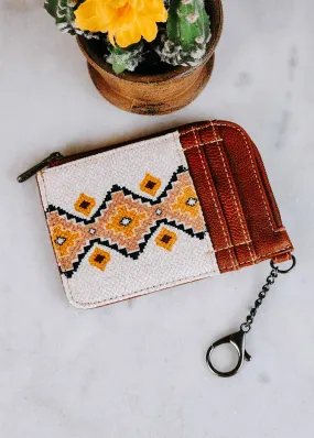 Cream Aztec Wrangler Zip Card Holder Wallet