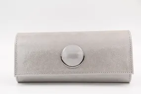 EMIS Silver Envelope clutch bag with Button