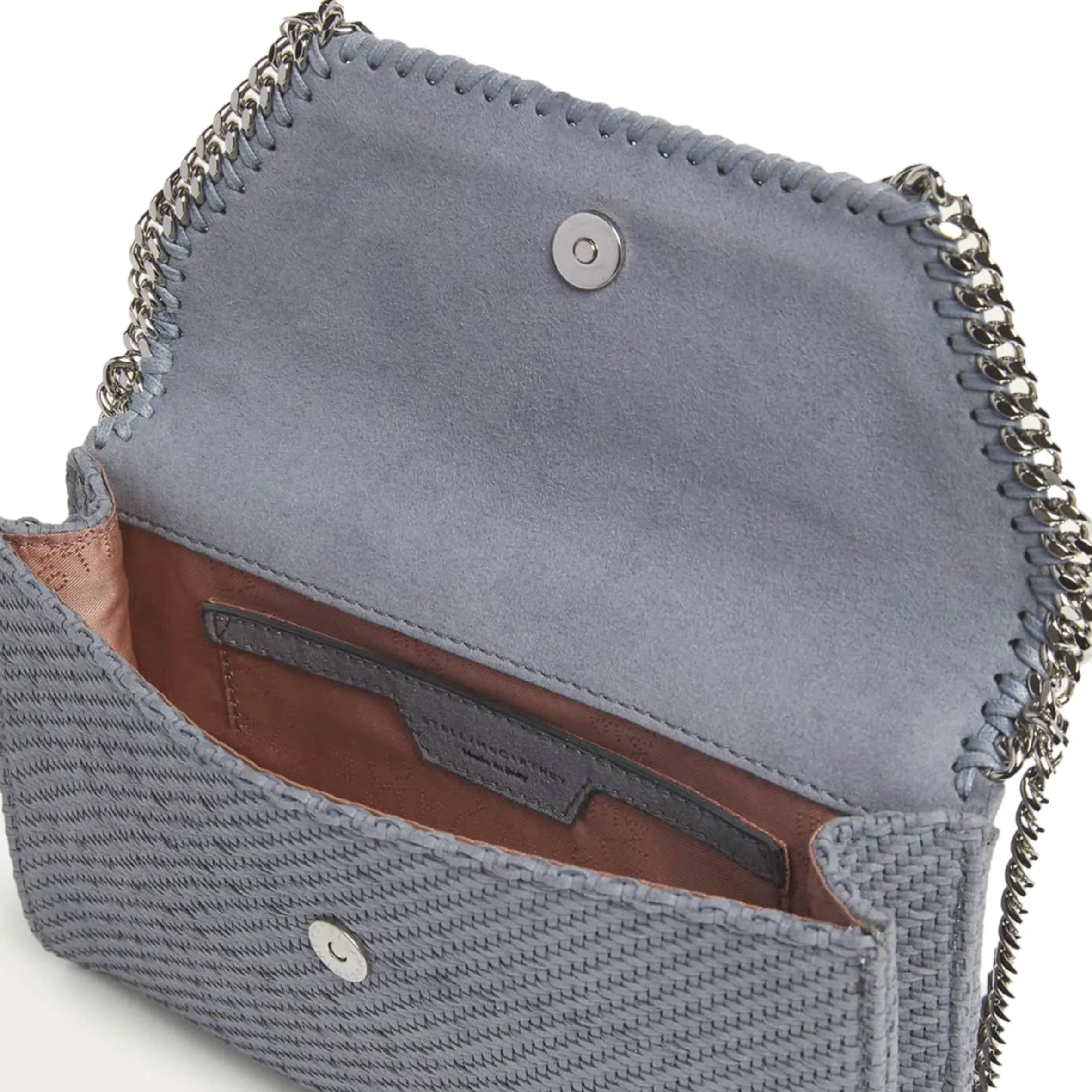 Falabella WOC Woven Vegan Suede, Blue Grey