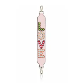 Fendi Mini Strap You Pink Peonia Multicolor "LOVE" Studded Leather