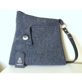 Harris Tweed Bag - Salthouse Shoulder Bag - Blue Herringbone