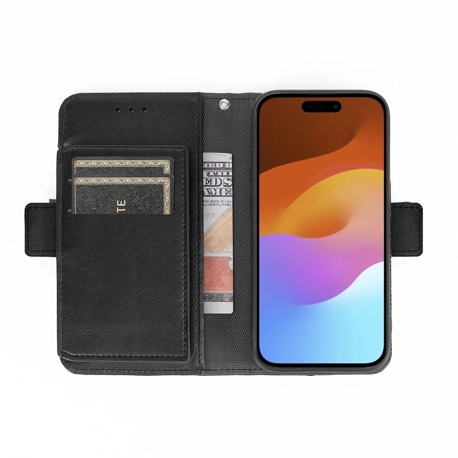 Indy Series Leather Wallet Case with Screen and Camera Protector - iPhone 15