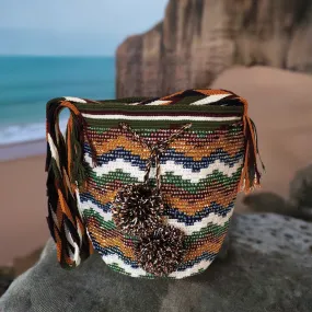 Jimena Handmade Crochet Wayuu Mochila Bag with crystals