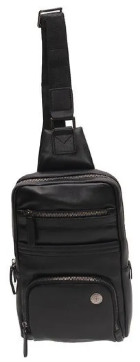 Journeyman Leather Single Strap Backpack | Black