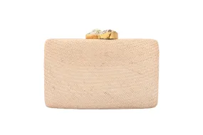 Kayu Jen Clutch with White Stones in Toast