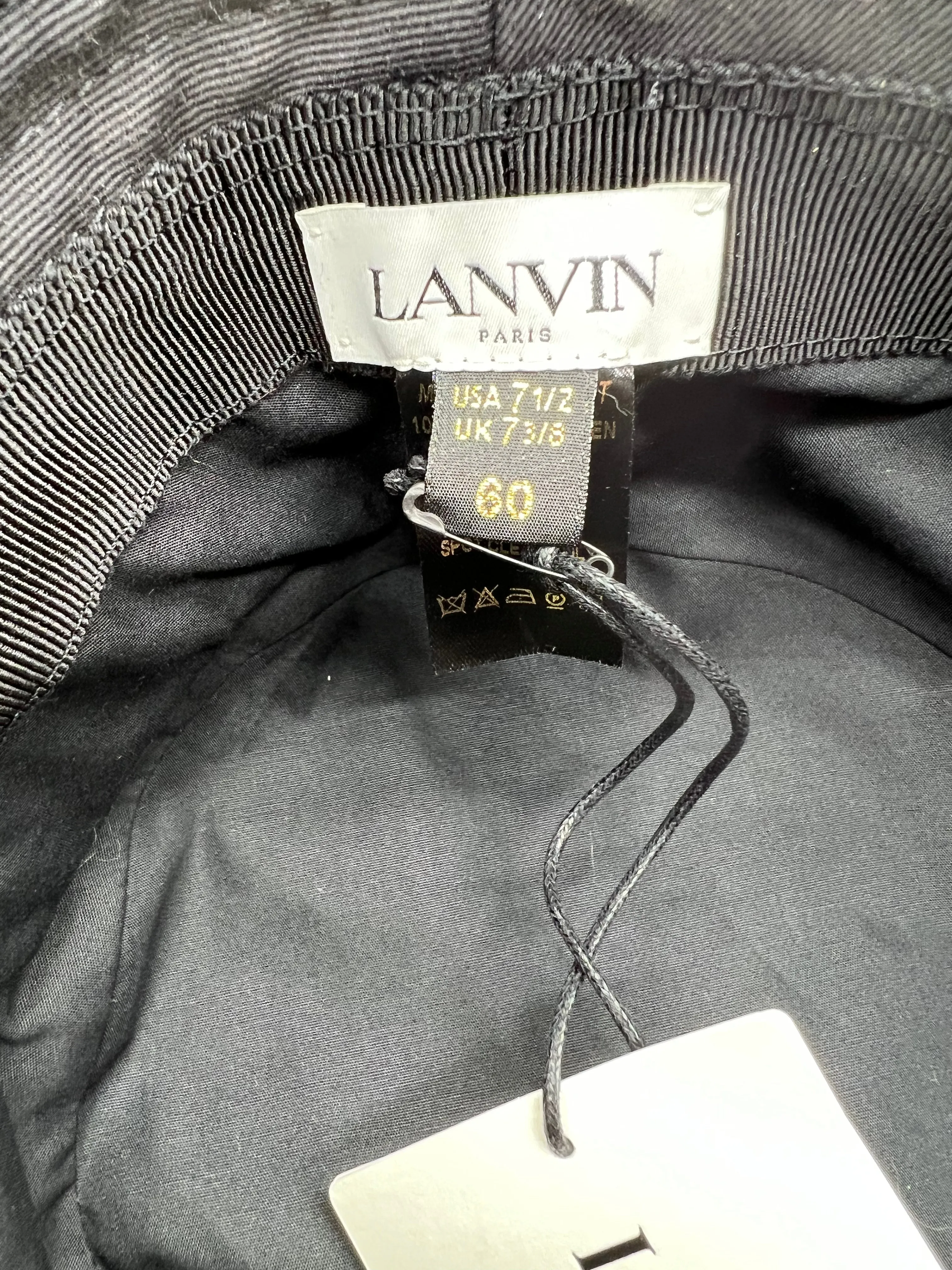 Lanvin Black Colorful Fringe Logo Size 60 Bucket Hat