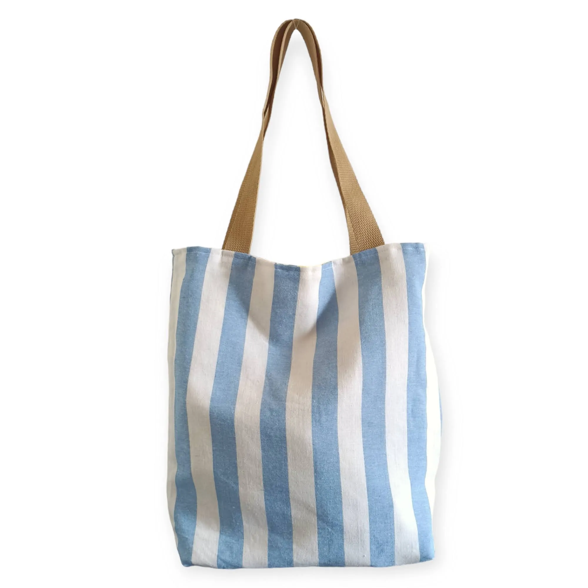 Lemon Print Canvas Shopping Tote Bag