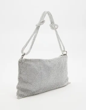 Maddie Rhinestone Bag Silver