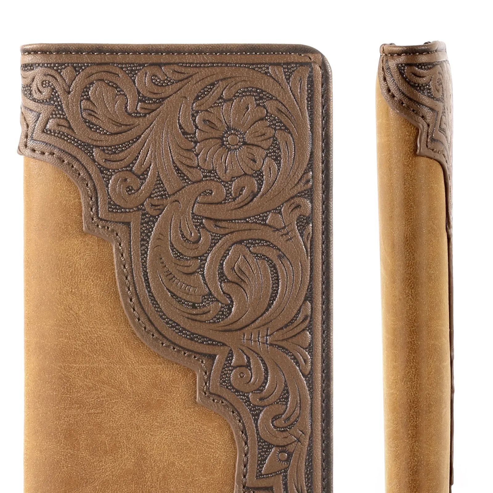 Montana West Embossed Floral Long Bifold Wallet