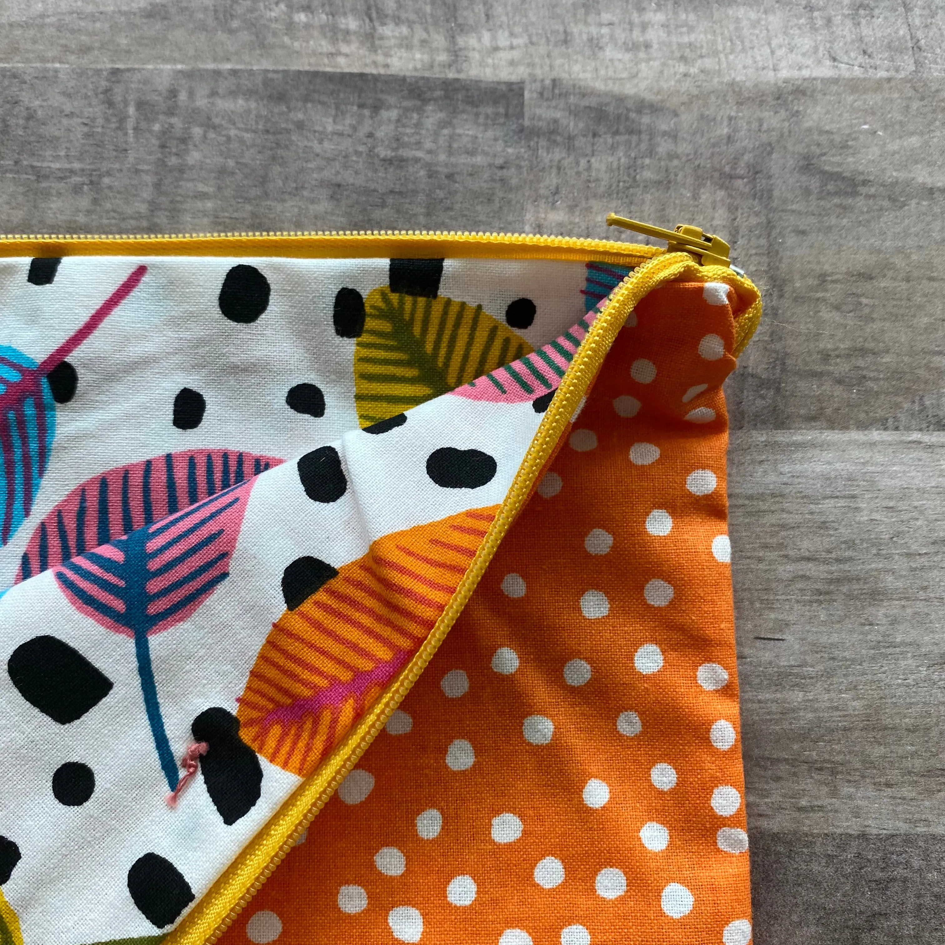 Orange Speckles Small Zipper Bag