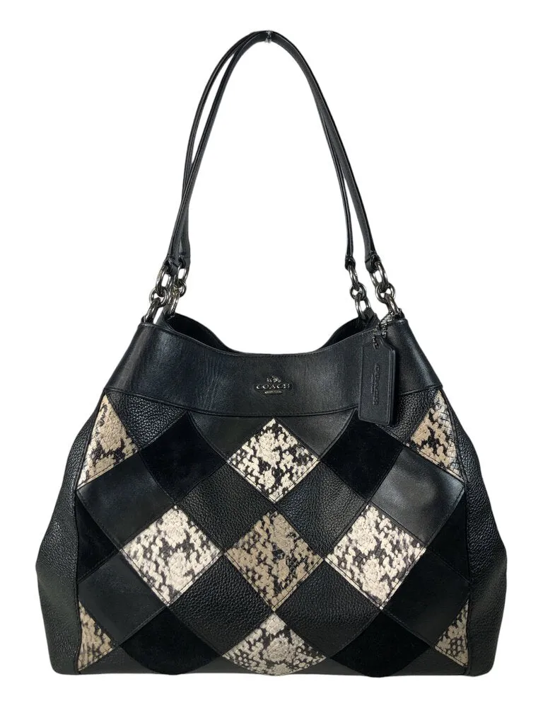 Patchwork triple entry handbag