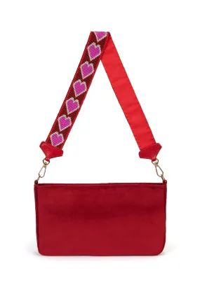 Red Heart Bag in Velvet