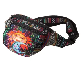 Spiritual Fanny Pack, Taro Sun and Moon, 100% Cotton, Hippy Design