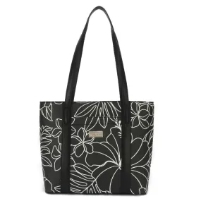 Tote Anny Hibiscus Lines Black