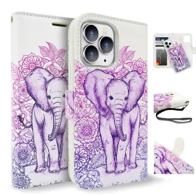 Tough On iPhone 12 Pro Max Case Magnetic Detachable Leather Elephant