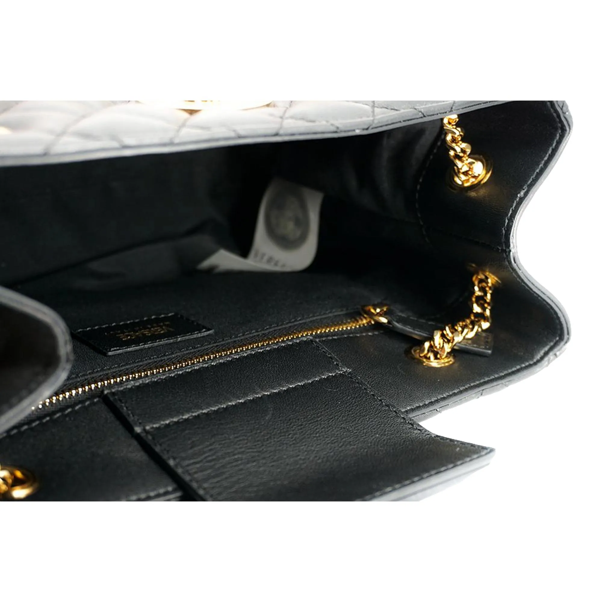 Versace La Medusa Nappa Quilted Black Leather Large Tote Bag