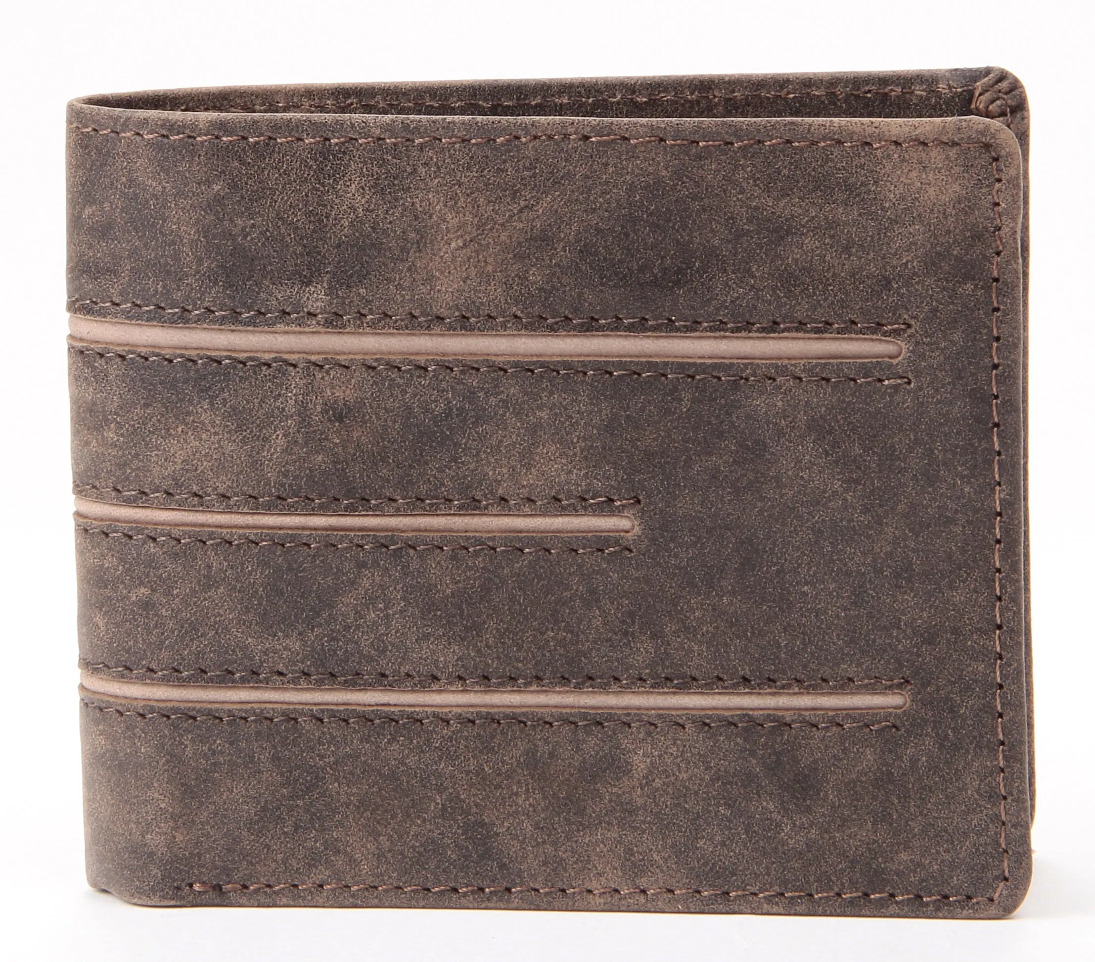 Walletsnbags Liner Leather Mens Wallet Crackle Green/Beige